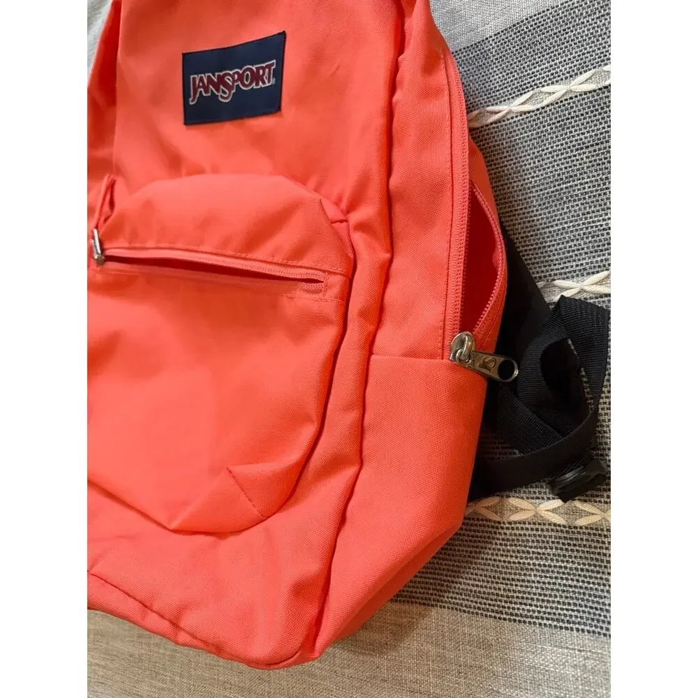 Jansport Coral and Black Backpack Excellent Used Condition